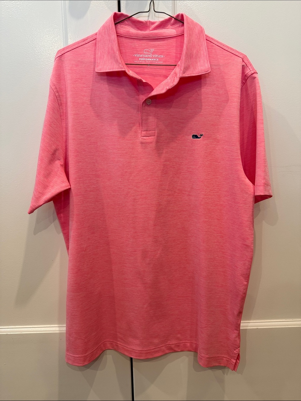 Vineyard Vines Men's Coral Pink Performance Polo